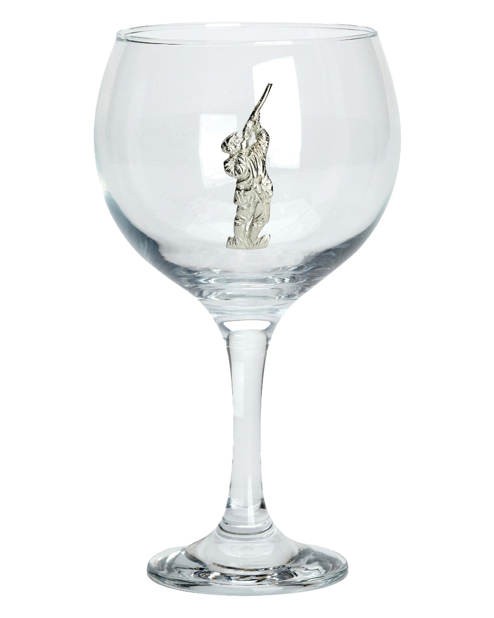 Shooter styled Bisley Gin Glass on white background