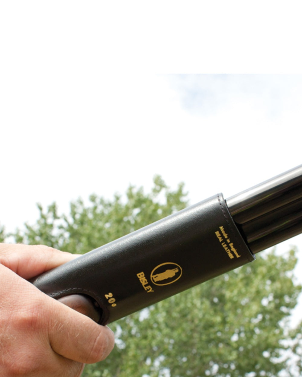 Black Coloured Bisley Leather Hand Guards on white background