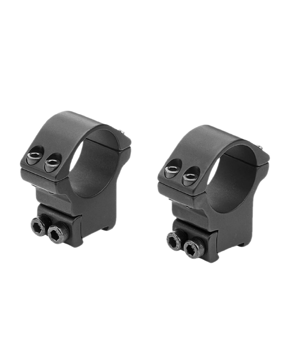 Bisley Two Piece High 30mm Mounts for 15mm Tikka On White Background