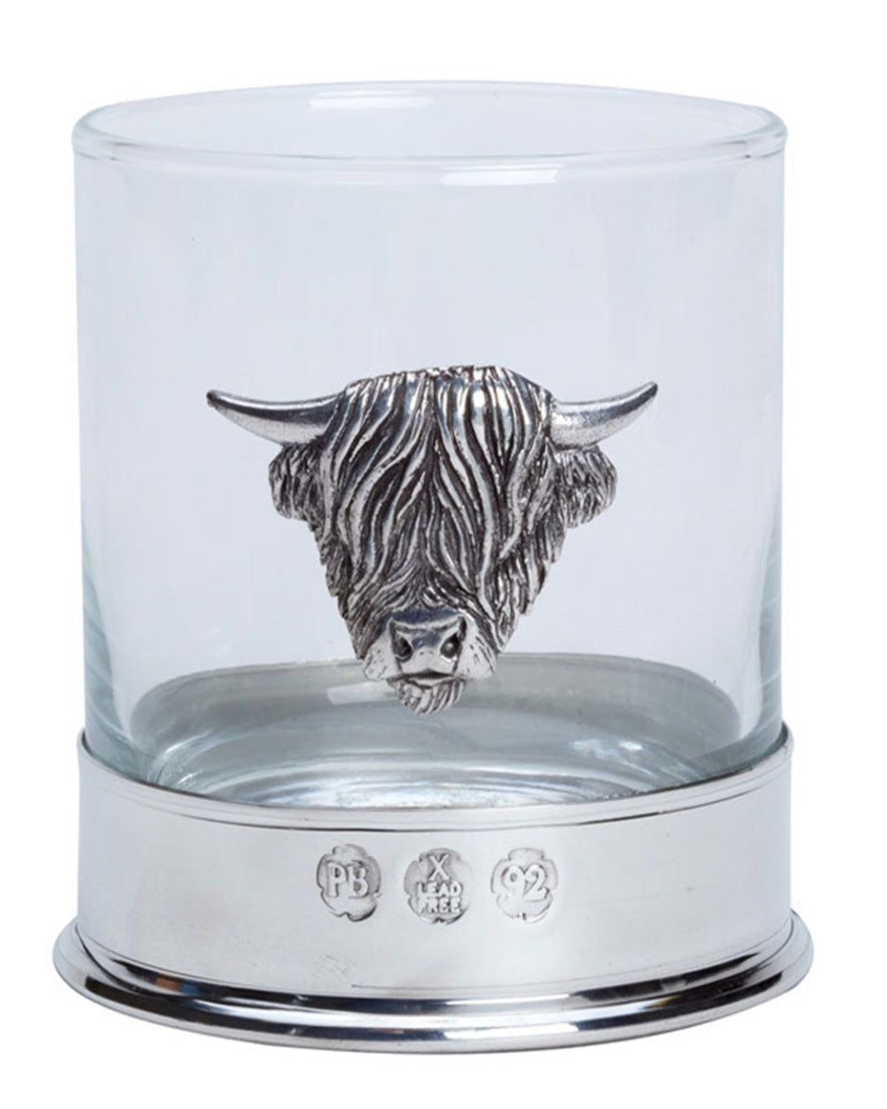 Bisley Whisky Glasses in Highland Cow on a white background