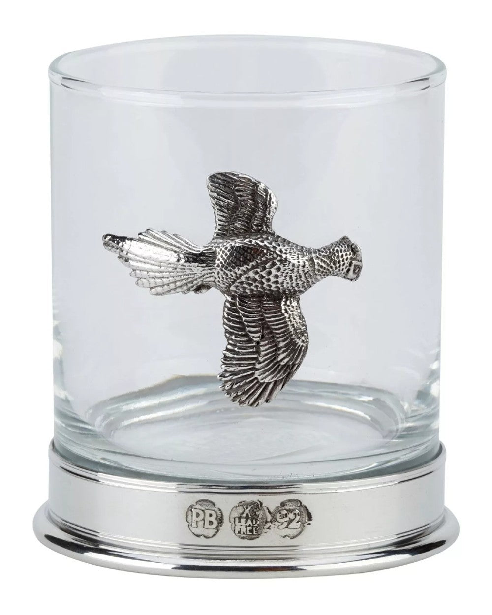 Bisley Whisky Glasses in partridge on a white background