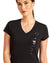 Black coloured Ariat Womens Vertical Logo V T-Shirt On A White Background #colour_black