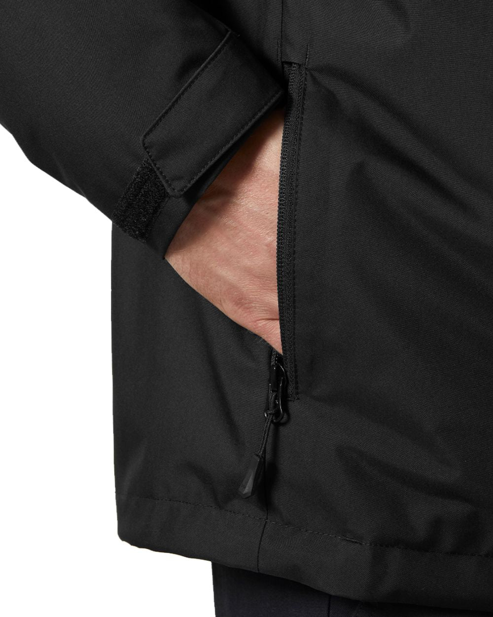 Black Coloured Helly Hansen Mens Crew Midlayer Jacket 2 On A White Background