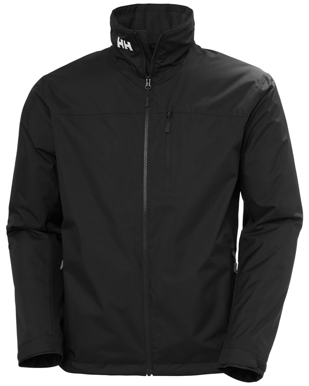Black Coloured Helly Hansen Mens Crew Midlayer Jacket 2 On A White Background