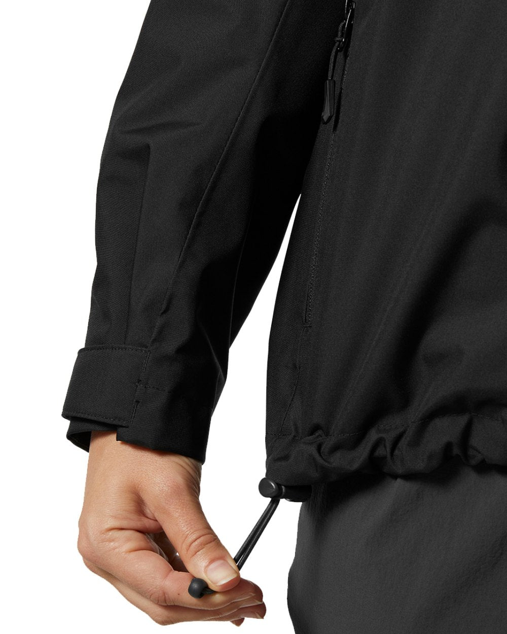 Black Coloured Helly Hansen Womens Crew Hooded Midlayer Sailing Jacket 2.0 On A White Background