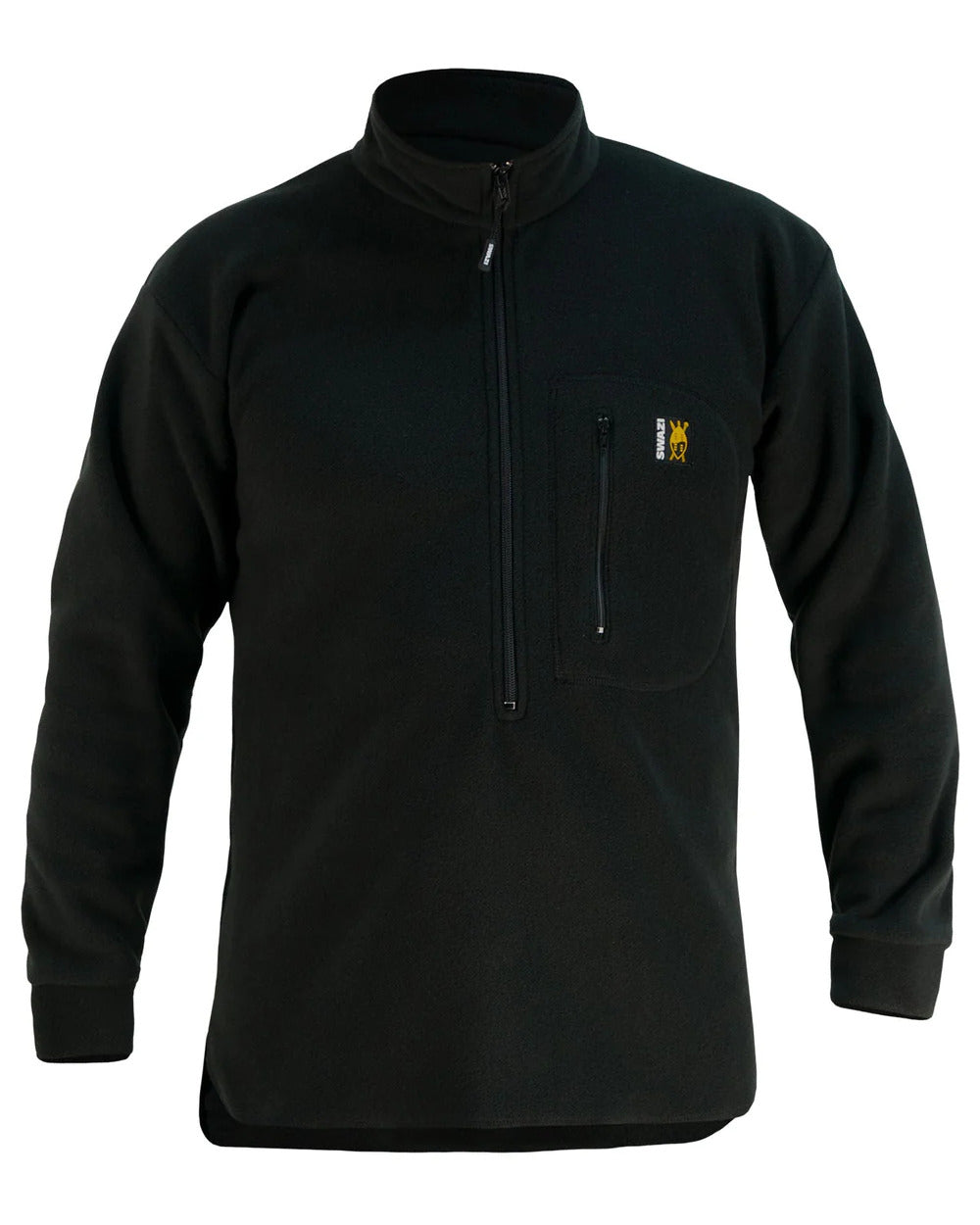 Black Coloured Swazi Bush Shirt On A White Background