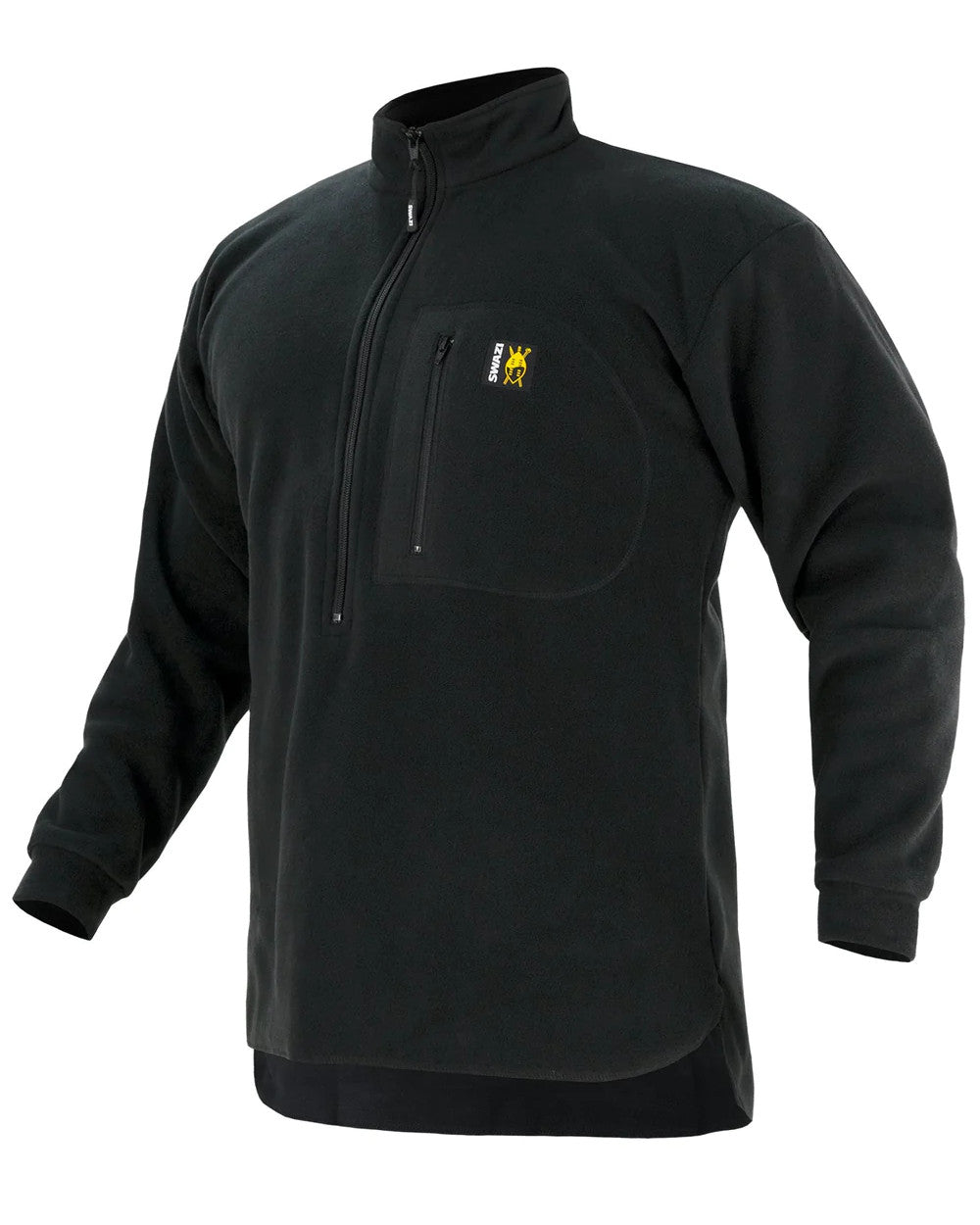 Black Coloured Swazi Bush Shirt On A White Background