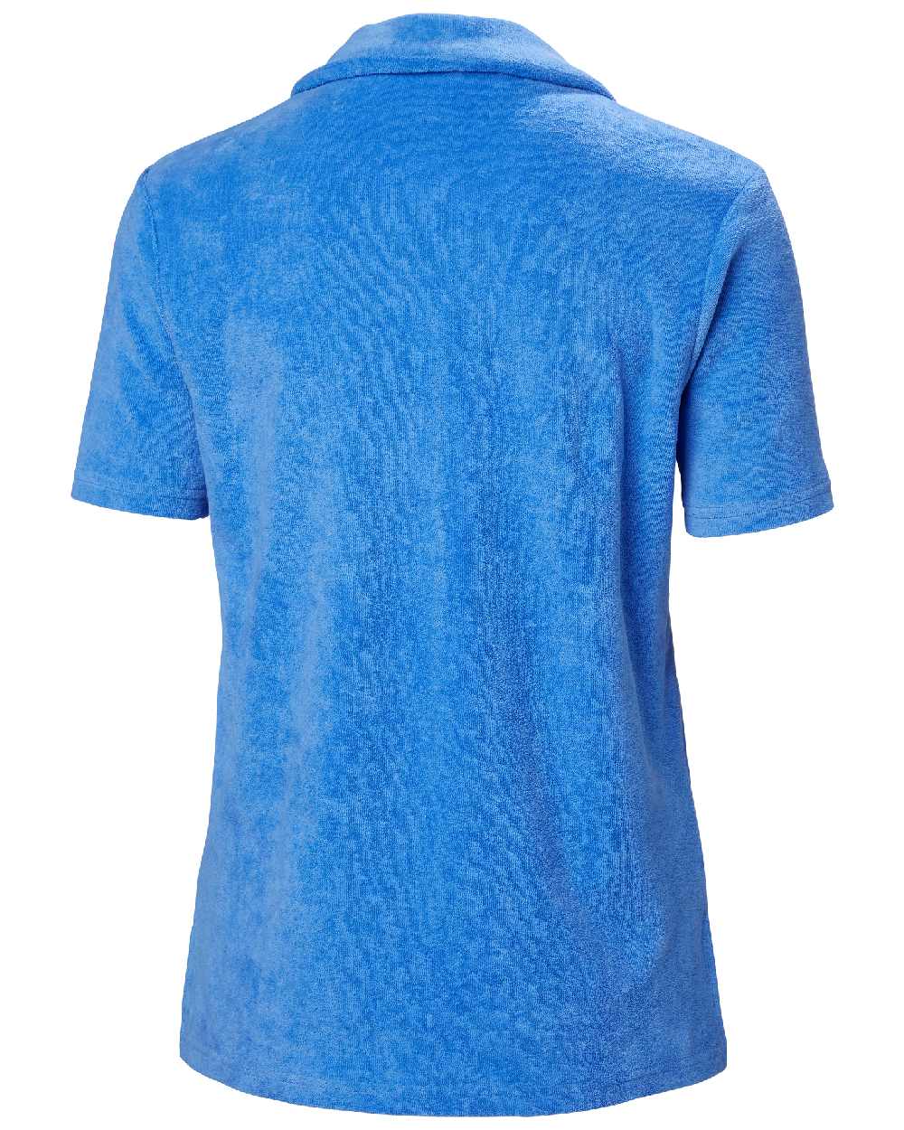 Ultra Blue coloured Helly Hansen womens siren towelling shirt on white background