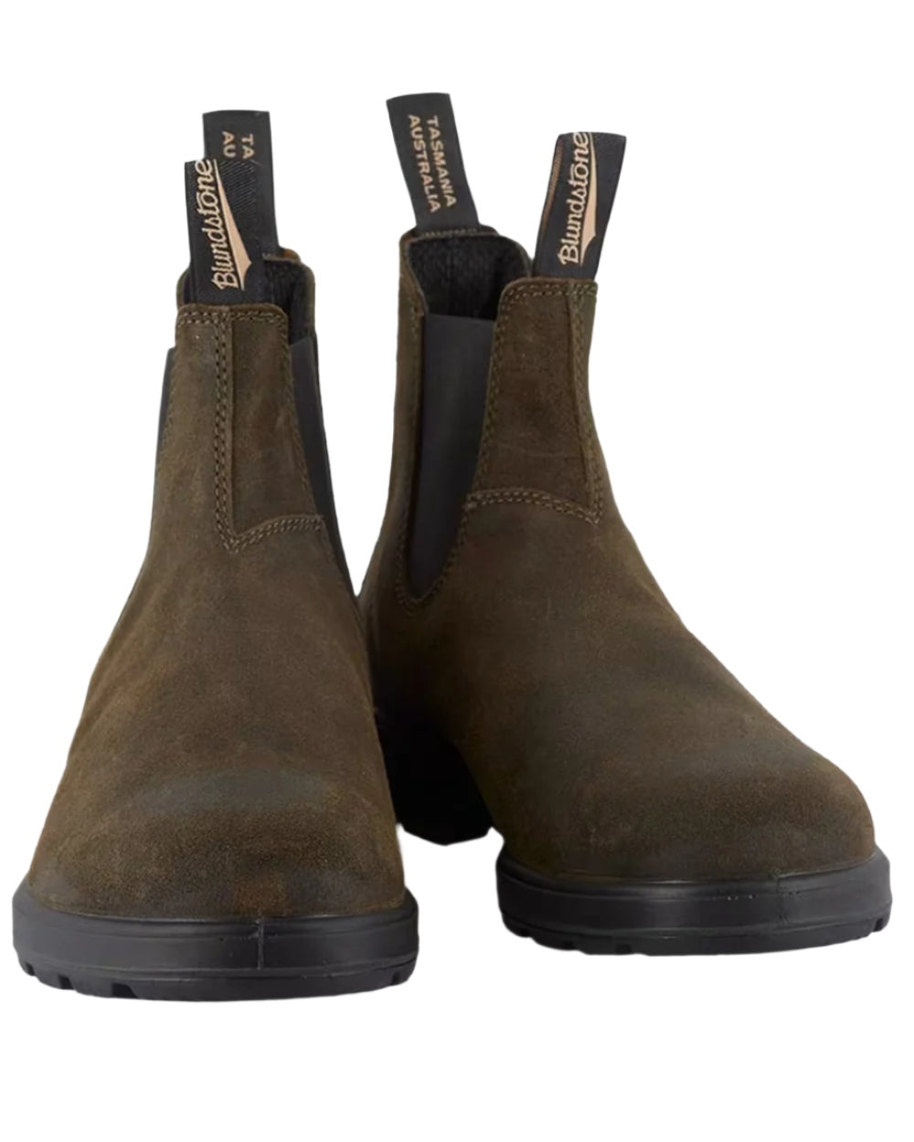 Dark Olive coloured Blundstone 1615 Classic Waxed Suede Chelsea Boots on white background
