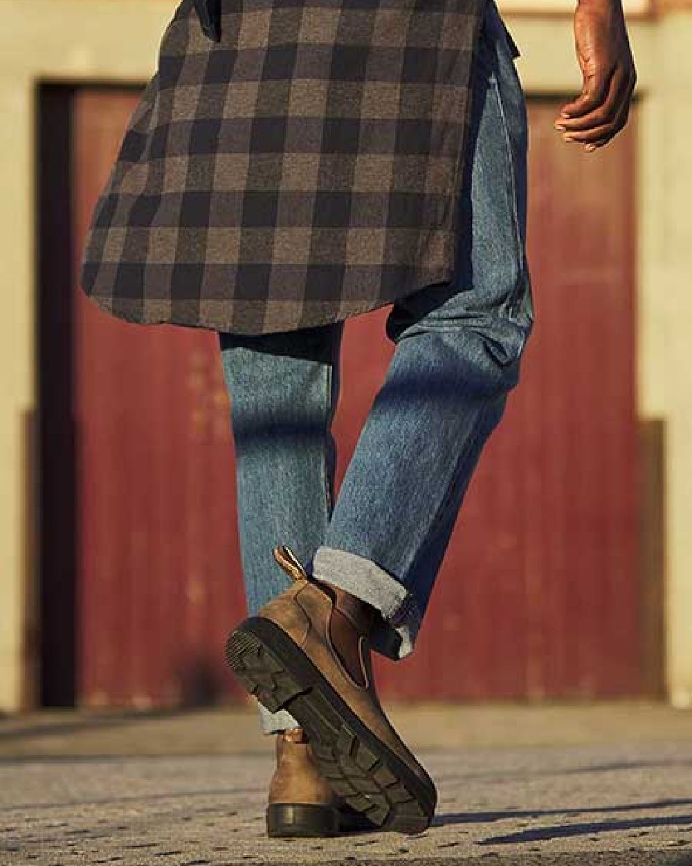 Rustic Brown Coloured Blundstone 2036 Rustic Brown Shoes on outdoor background