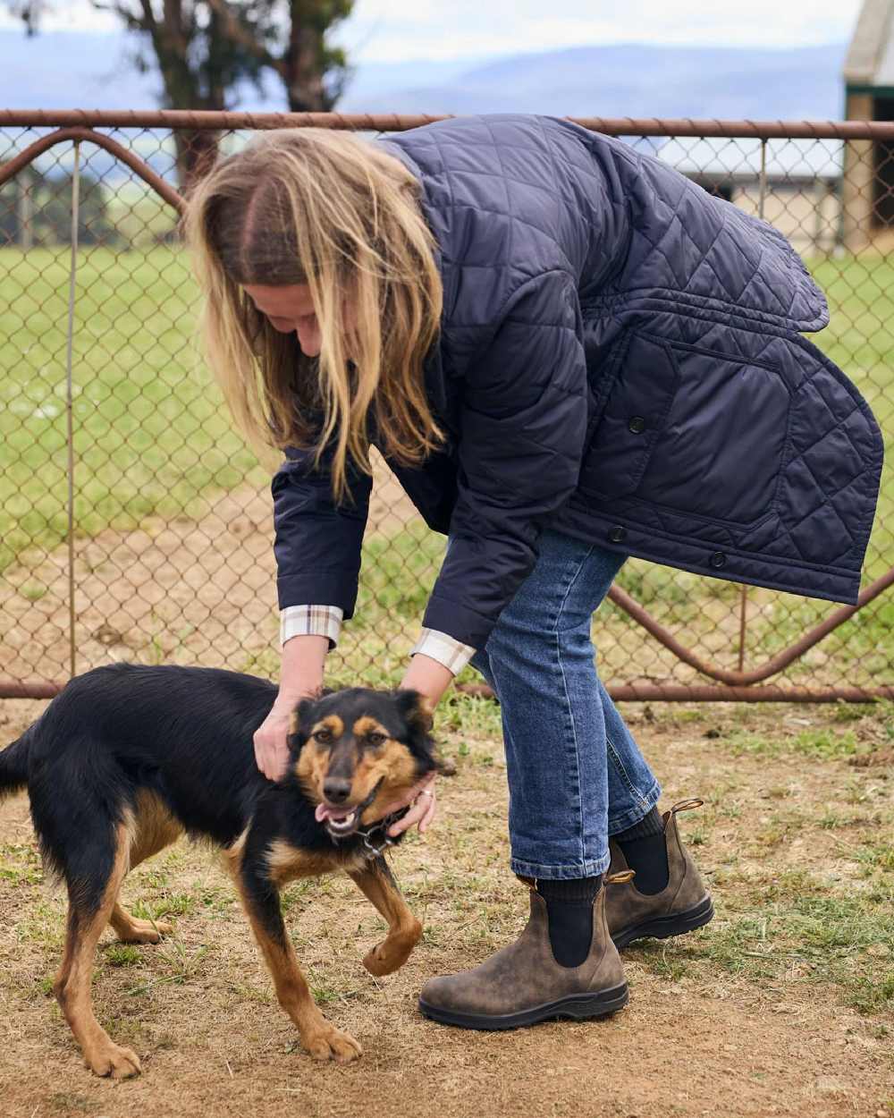 Rustic Brown Coloured Blundstone 2056 Rustic Brown Chelsea Boots on outdoor background