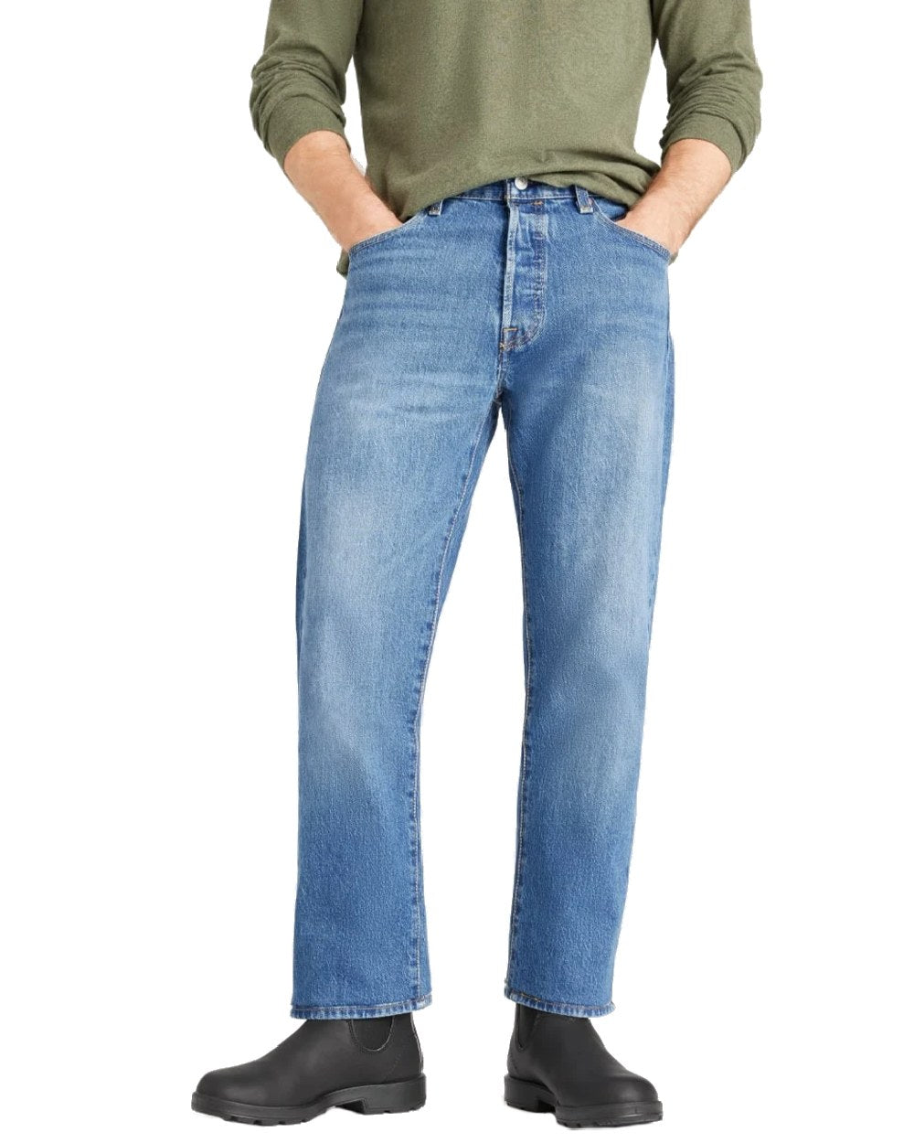 Black coloured Blundstone 510 Original Voltan Black Leather Boots on white background