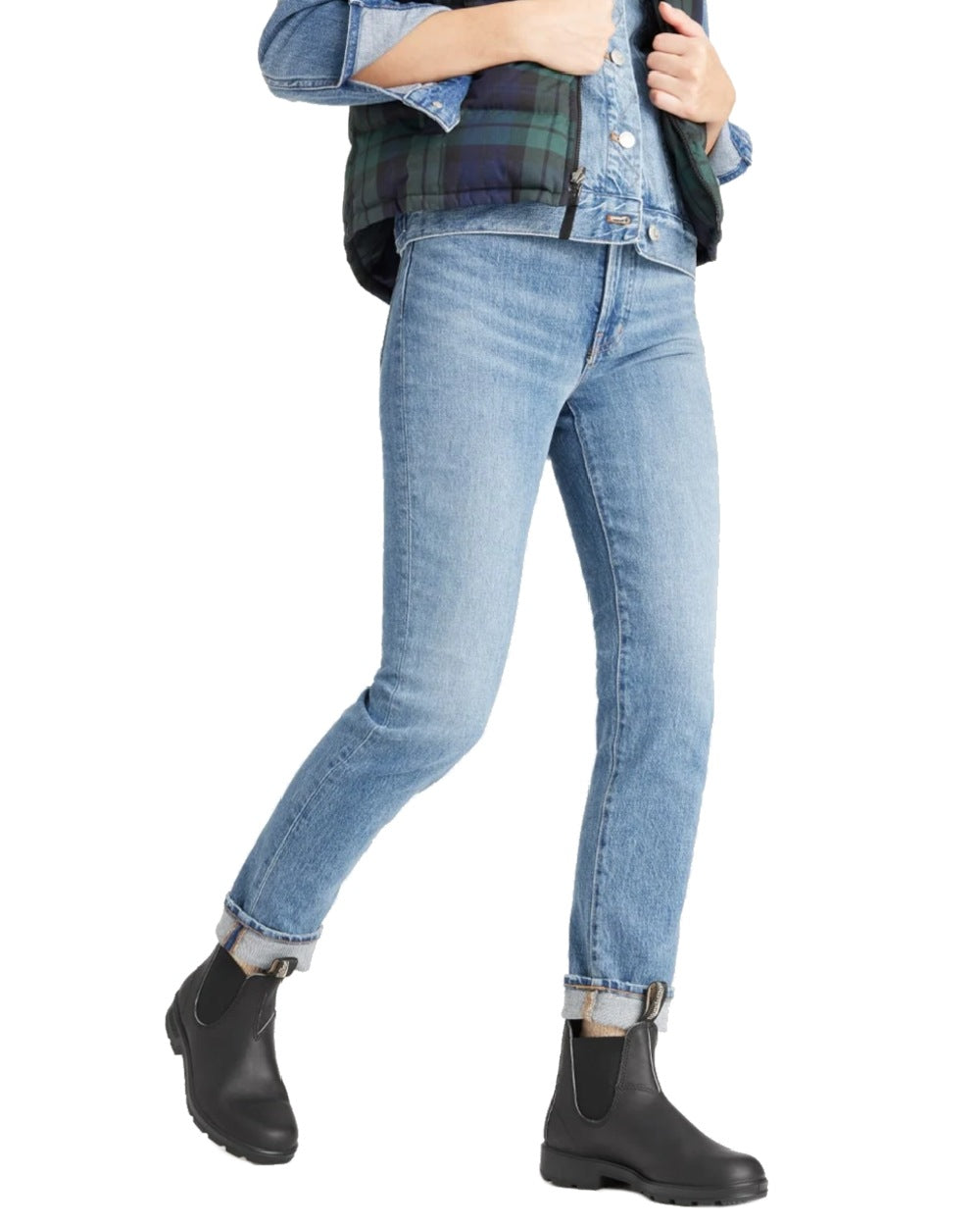 Black coloured Blundstone 510 Original Voltan Black Leather Boots on white background