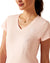 Blushing Rose coloured Ariat Womens Vertical Logo V T-Shirt On A White Background #colour_blushing-rose