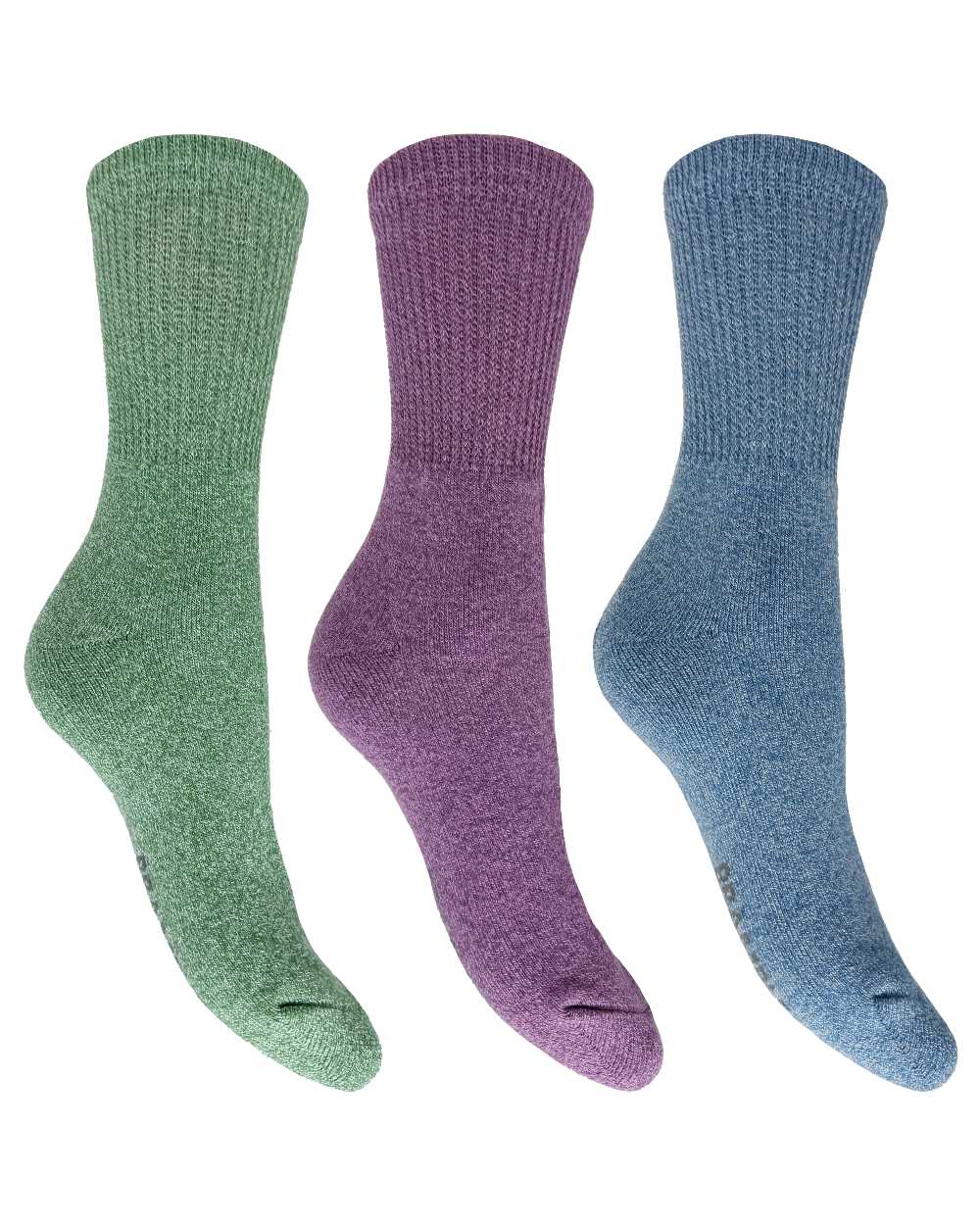 Assorted Bramble Womens Bamboo All Terrain Socks Triple Pack on white background