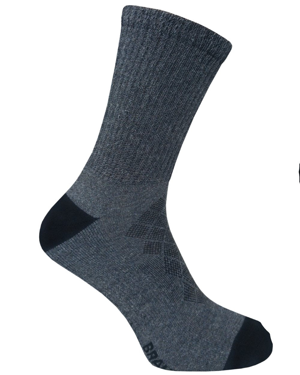 Khaki Grey Black coloured Bramble Mens Comfort Top Socks Triple Pack on white background