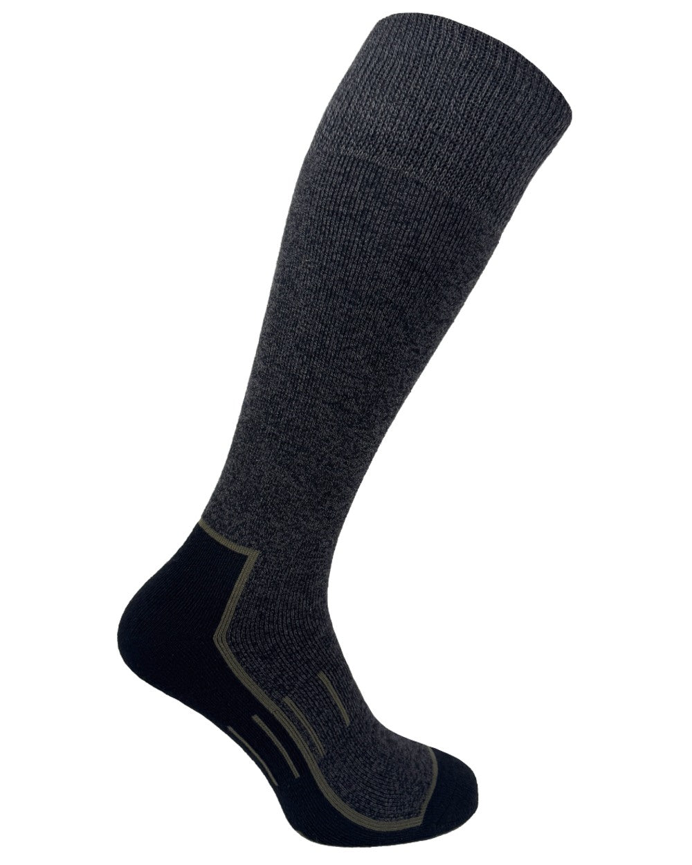 Black Grey coloured Bramble Mens Welly Socks on white background