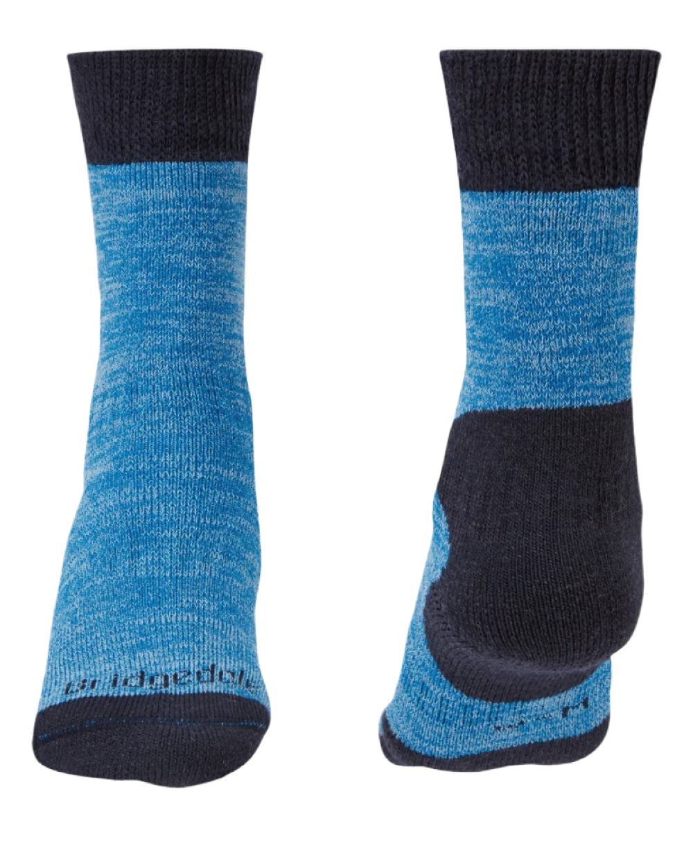 Blue Marl coloured Bridgedale Womens Explorer Heavyweight Comfort Socks on white background