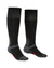 Black coloured Bridgedale Heavyweight Merino Performance Knee Socks on white background #colour_black