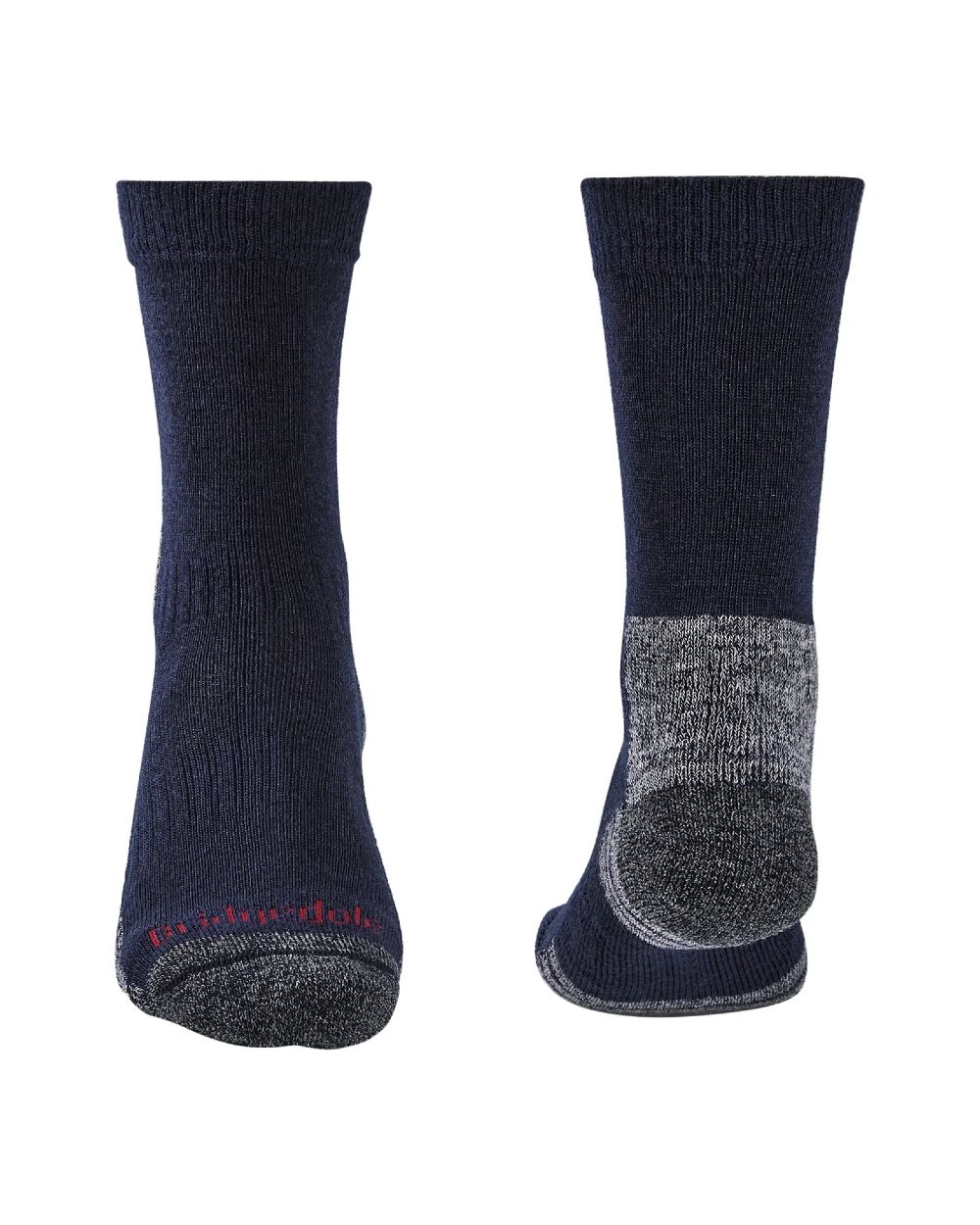 Navy/Grey coloured Bridgedale Lightweight Merino Performance Boot Socks on white background