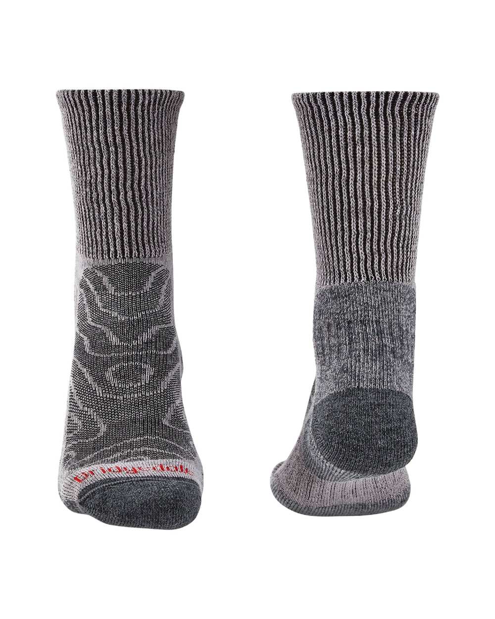 Grey coloured Bridgedale Mens Lightweight Merino Comfort Socks on a white background