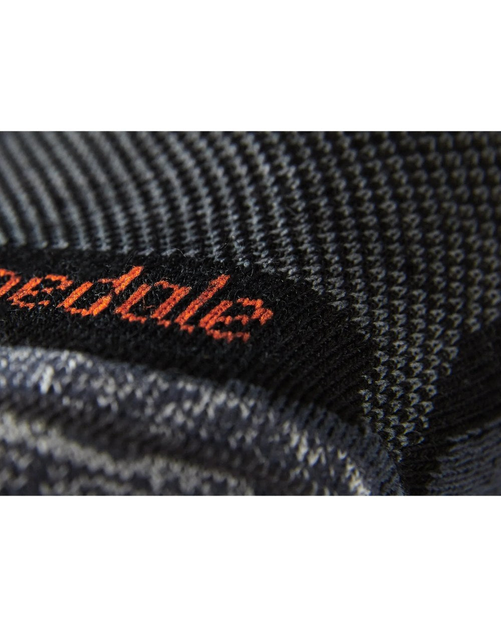 Black coloured Bridgedale Ultra Light Merino Performance Crew Socks on white background