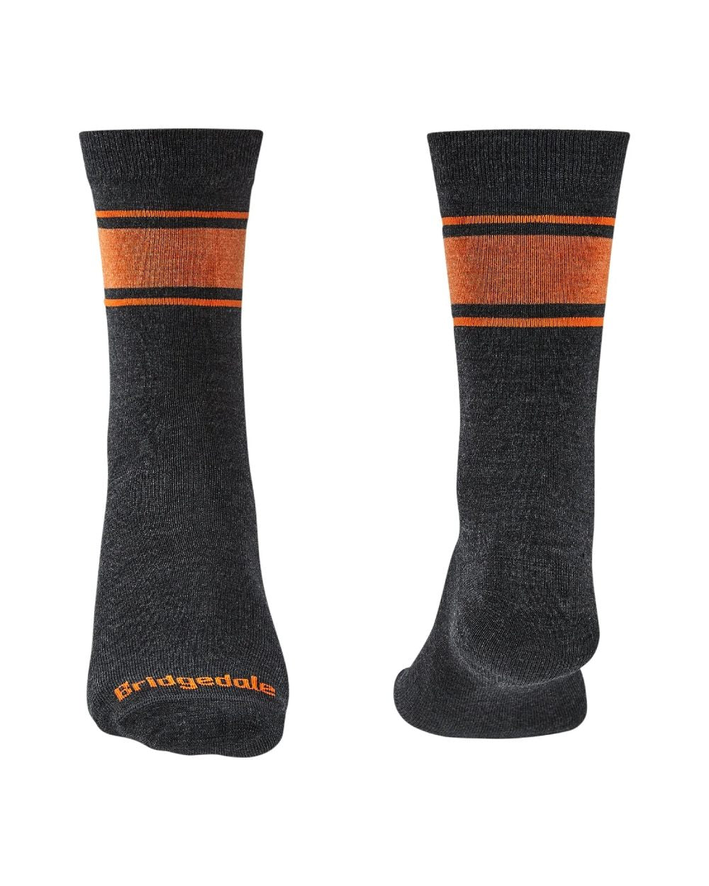 Graphite coloured Bridgedale Ultra Light Merino Performance Socks on white background