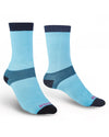 Sky coloured Bridgedale Womens Base Layer Coolmax Liner Socks - Twin Pack on white background #colour_sky