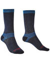 Navy coloured Bridgedale Womens Base Layer Coolmax Liner Socks - Twin Pack on white background #colour_navy