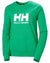 Bright Green coloured Helly Hansen Womens Logo Crew Sheatshirt 2.0 on a white background #colour_bright-green