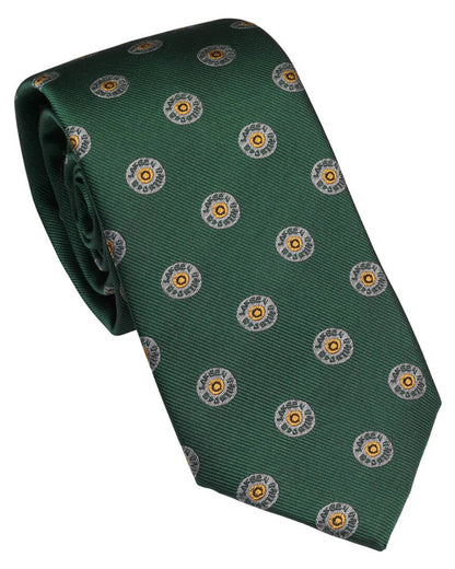British Racing Green Coloured Laksen Cartridge Cap Tie On A White Background 