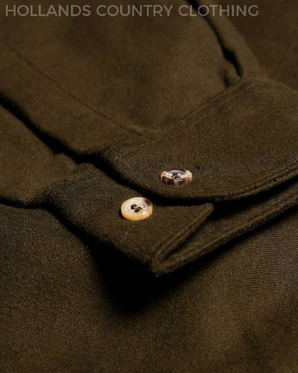 Green coloured Bronte Moleskin Shirt on white background