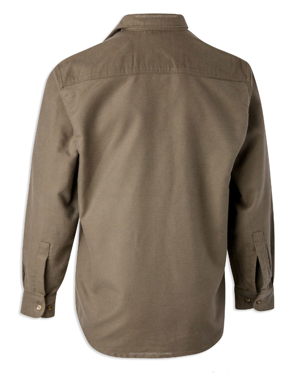 Lovat Lichen coloured Bronte Moleskin Shirt on white background