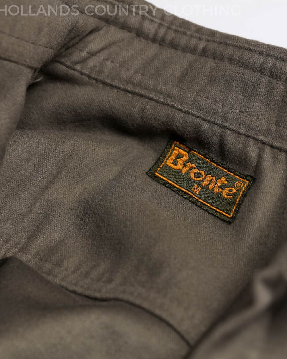 Lovat Lichen coloured Bronte Moleskin Shirt on white background