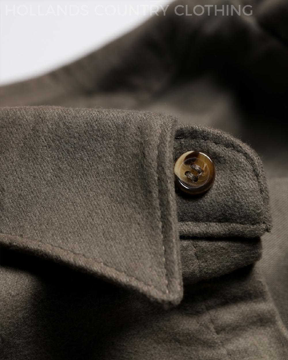 Lovat Lichen coloured Bronte Moleskin Shirt on white background