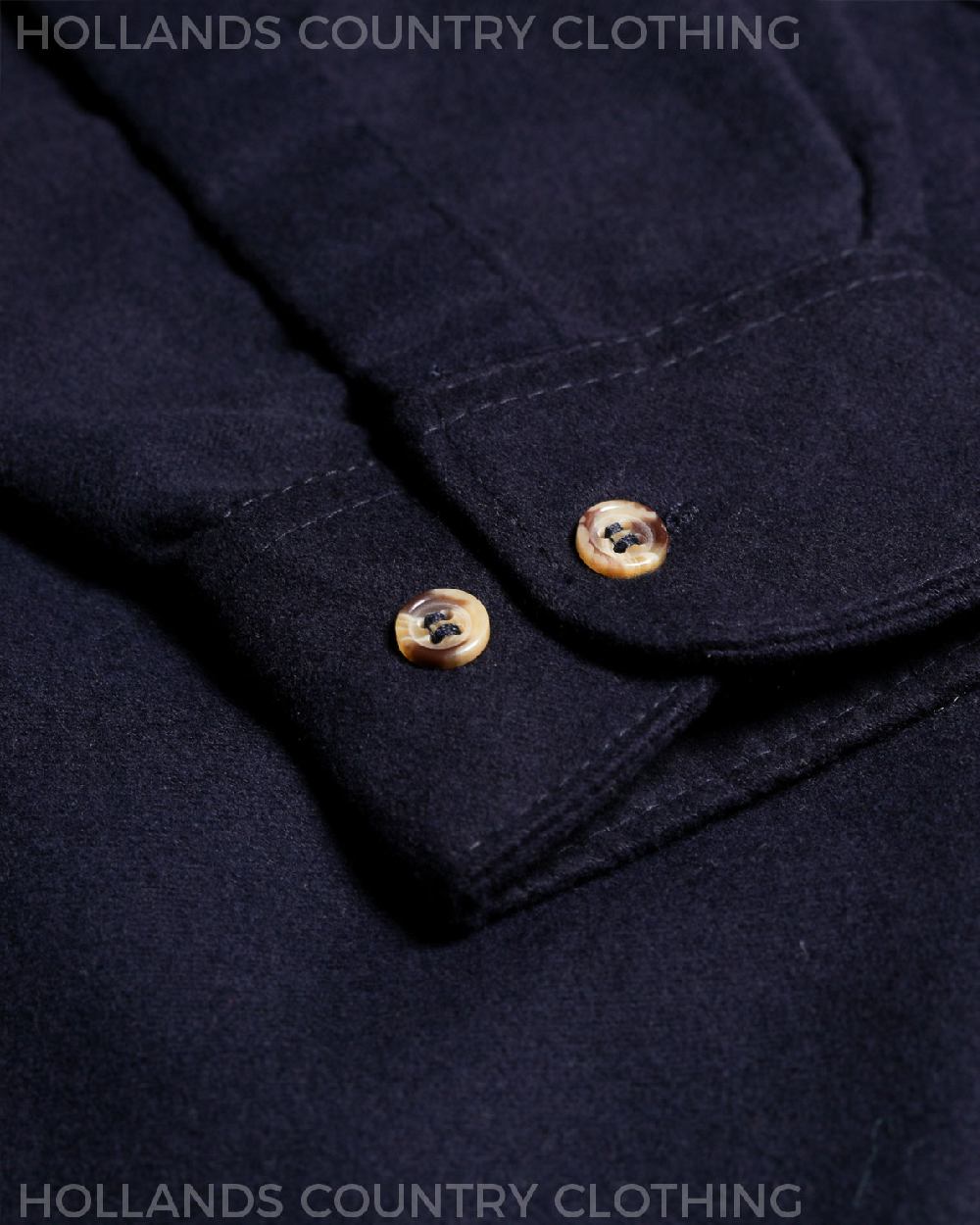 Navy coloured Bronte Moleskin Shirt on white background