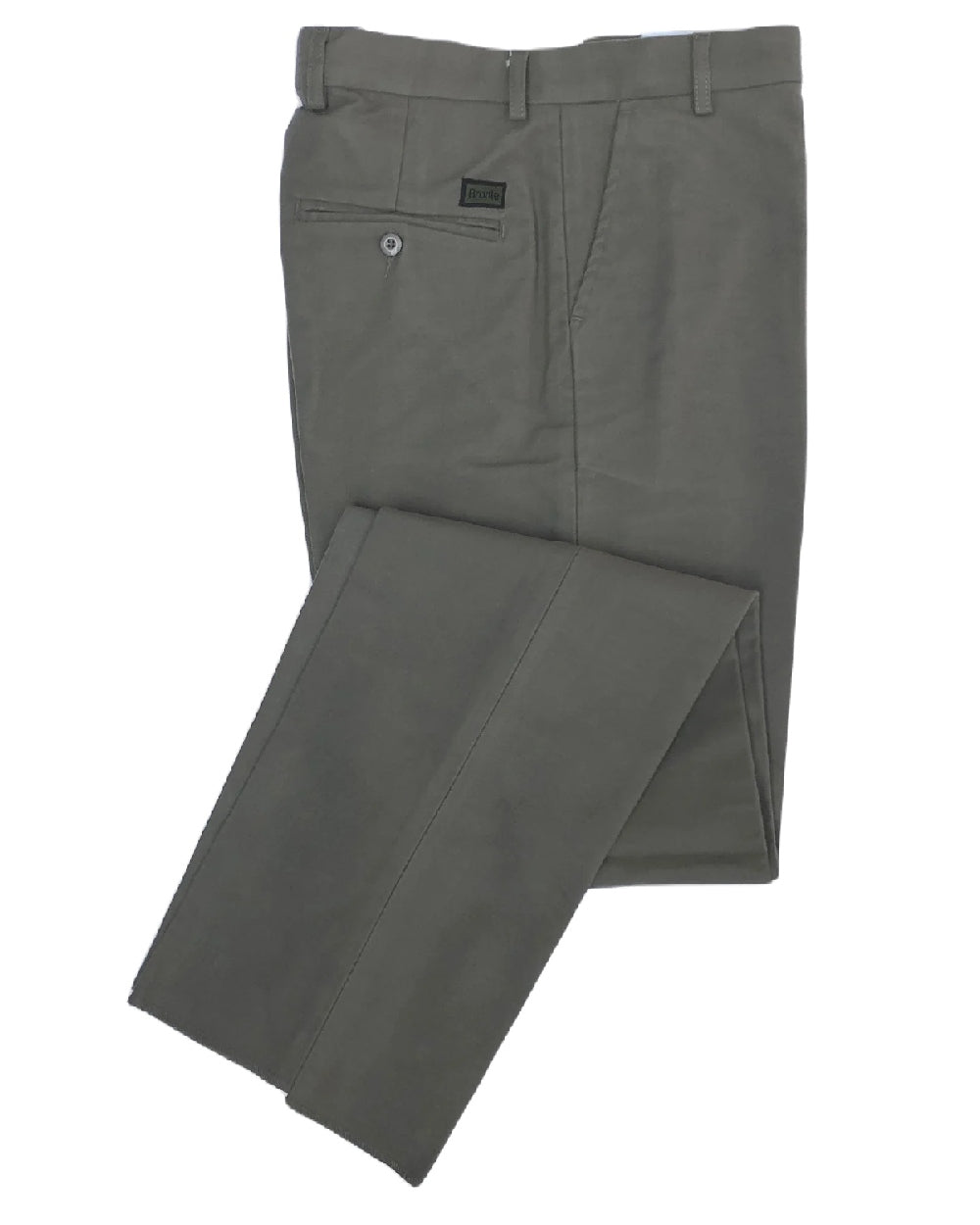 Lovat coloured Bronte Moleskin Trousers on white background