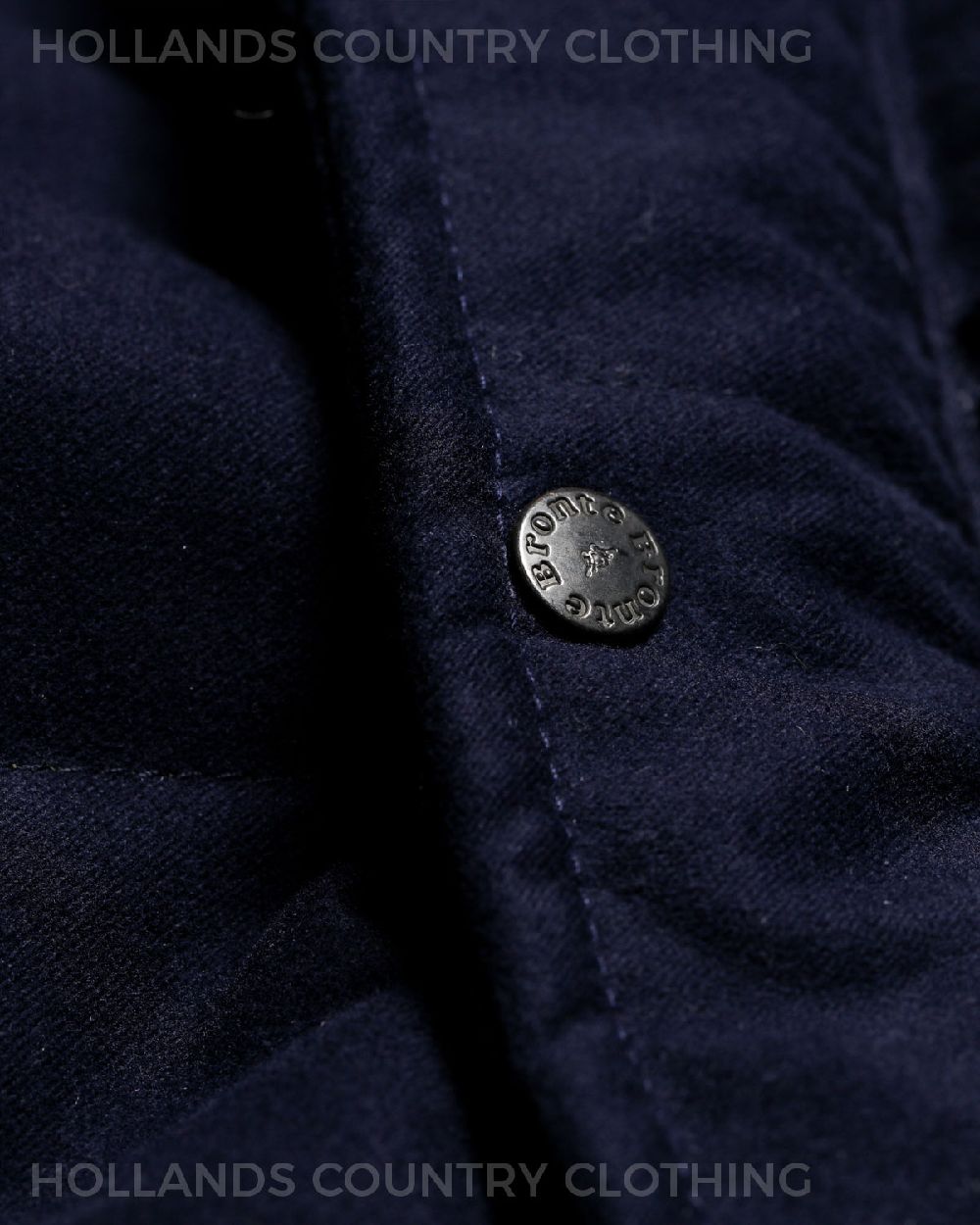 Blue coloured Bronte Quilted Moleskin Jacket on white background