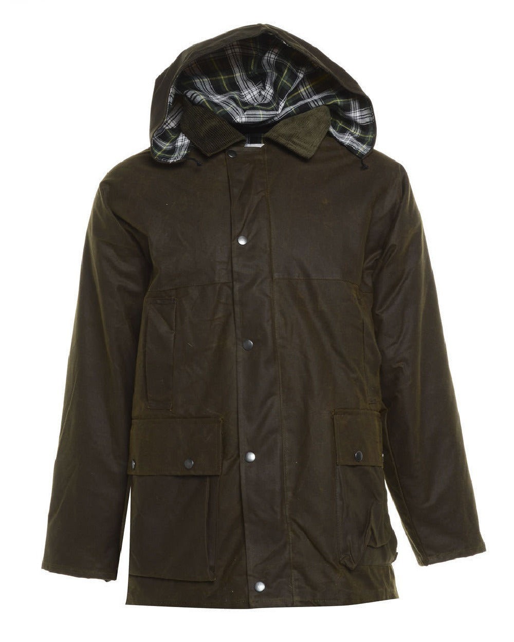 Green coloured Bronte Wax Cotton Jacket on white background