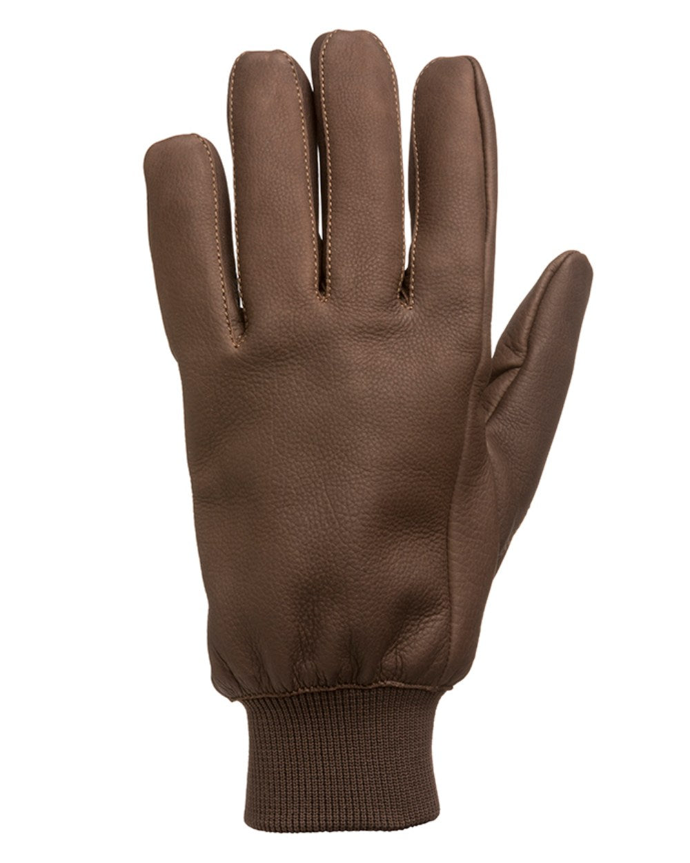 Brown Coloured Laksen Milano Leather Gloves On A White Background