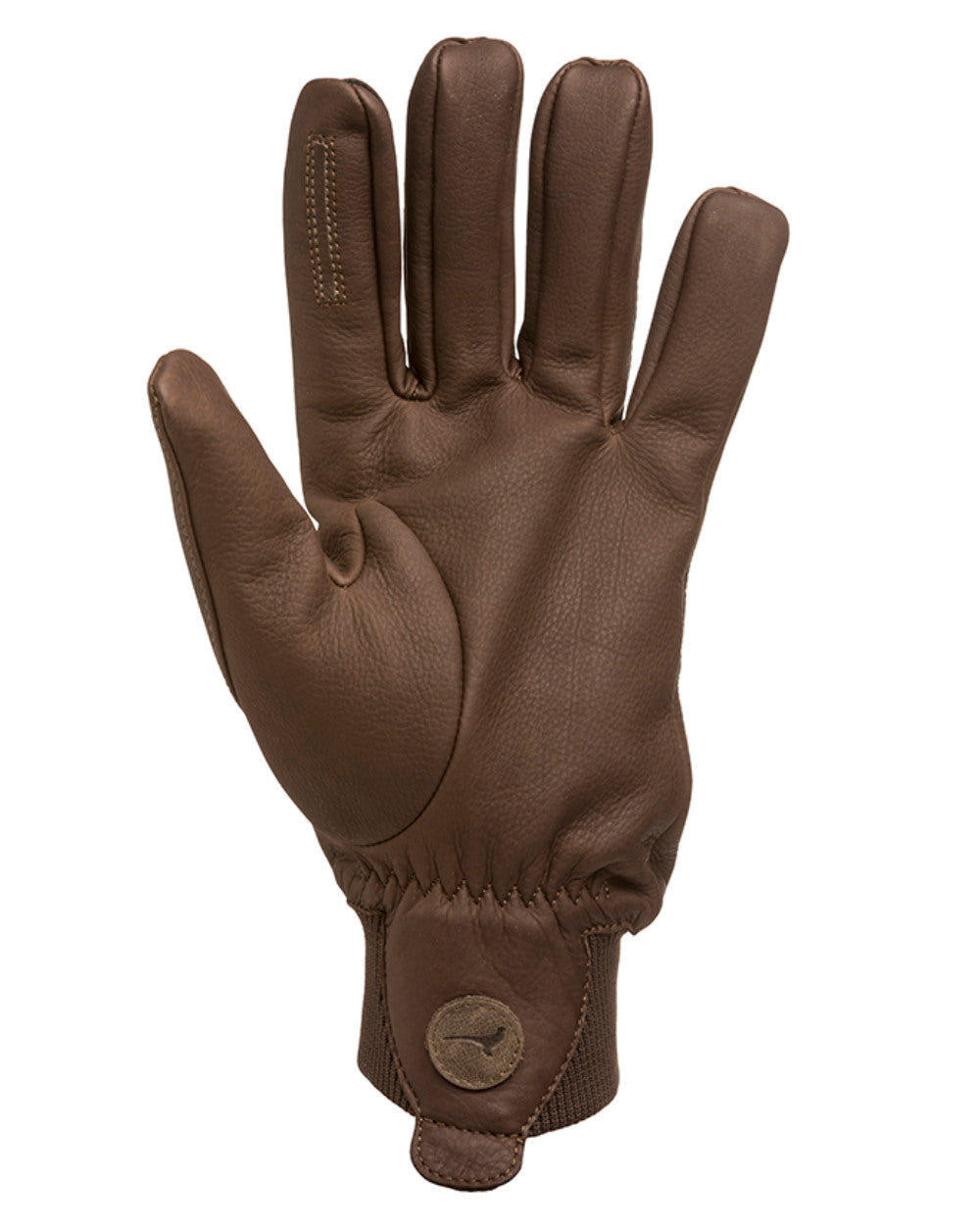 Brown Coloured Laksen Milano Leather Gloves On A White Background