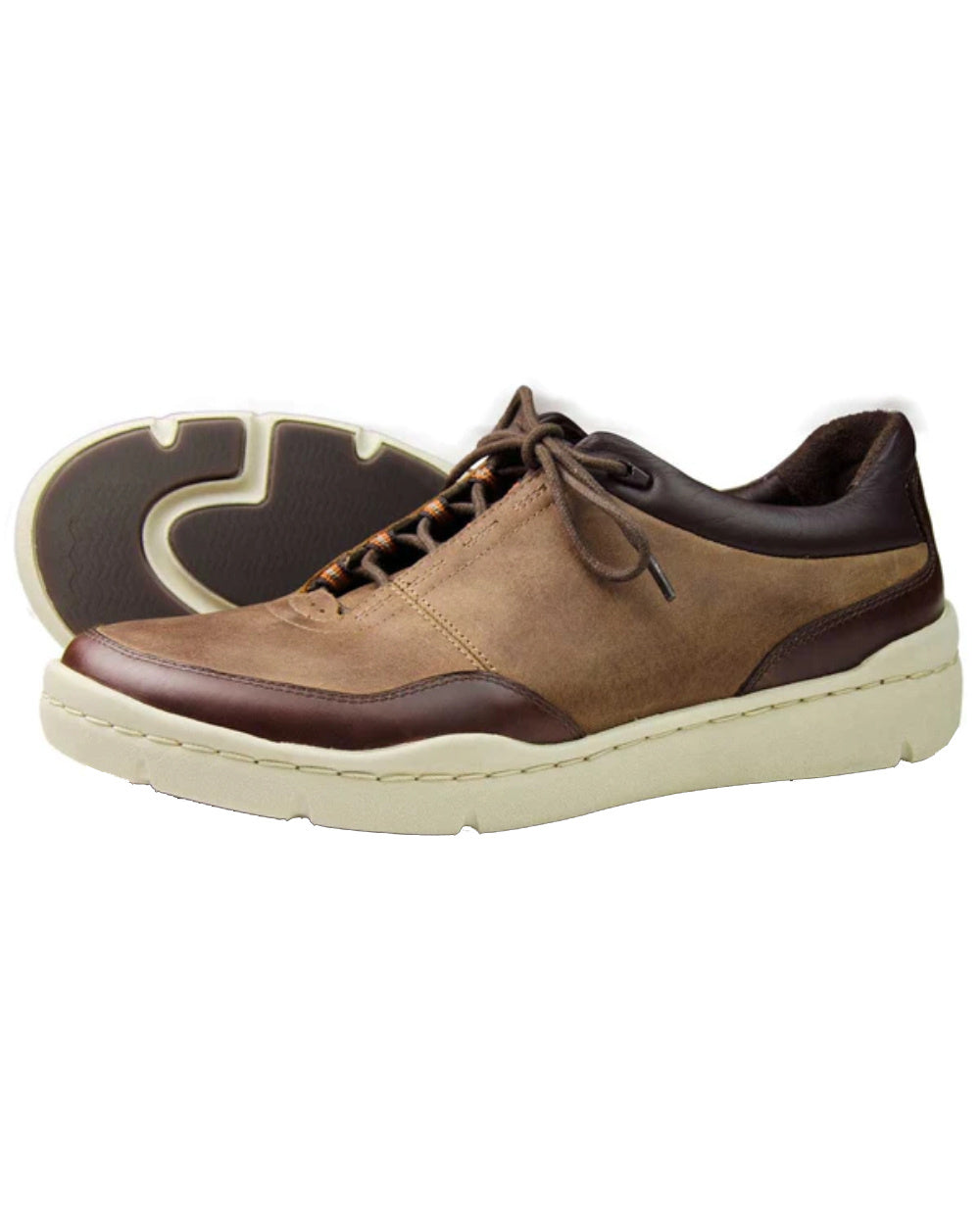 Brown Coloured Orca Bay Mens Camden Shoes On A White Background 