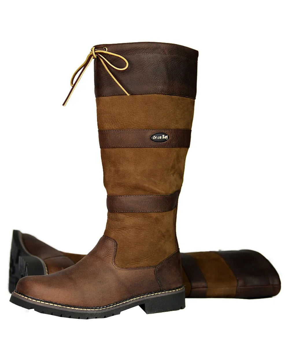 Brown Coloured Orca Bay Orkney S-Fit Country Boots On A White Background