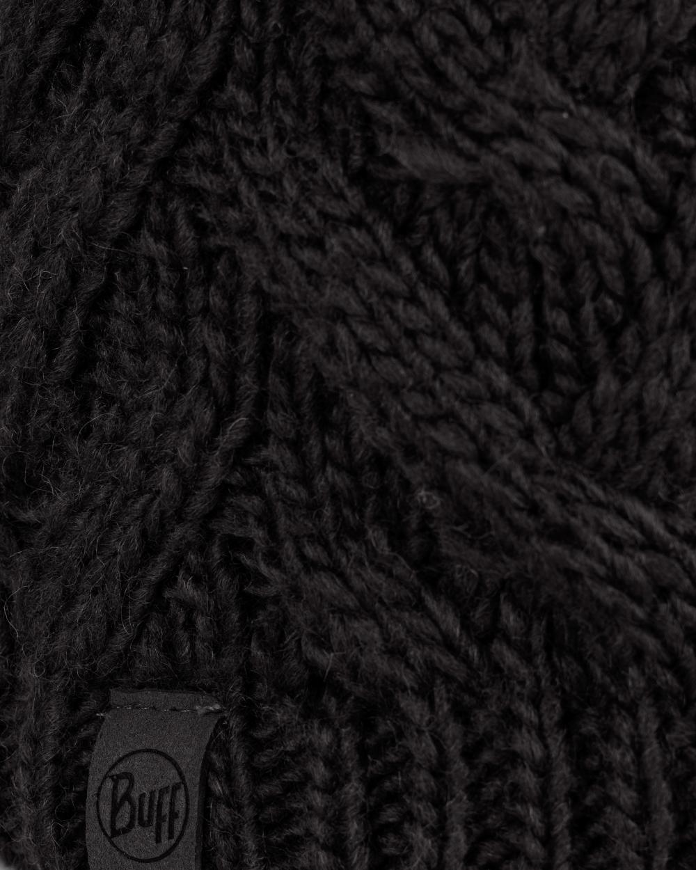 Graphite Coloured Buff Caryn Knitted Fleece Beanie on white background