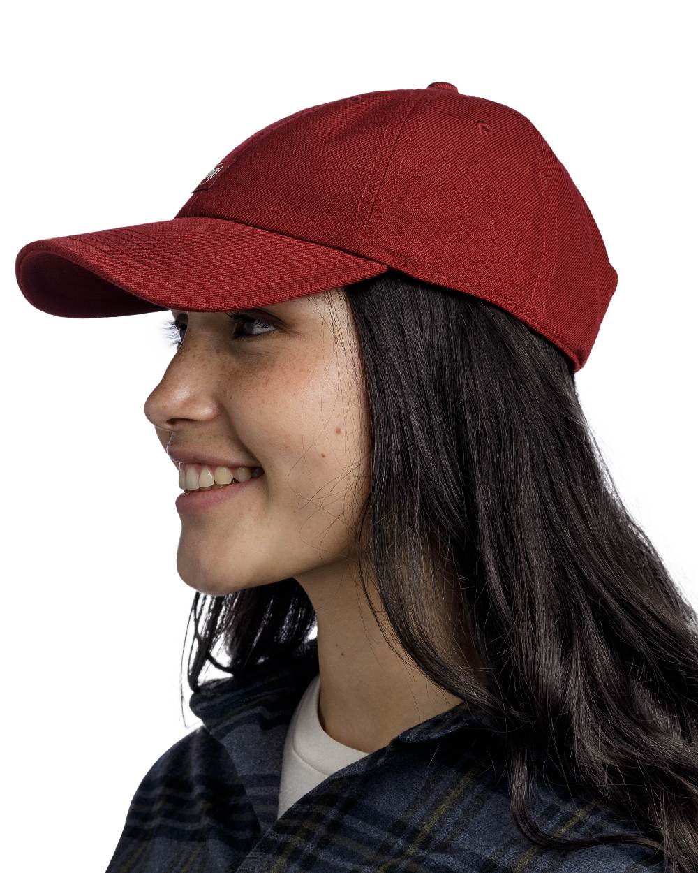 Maroon Coloured Buff Chill Baseball Cap on white background