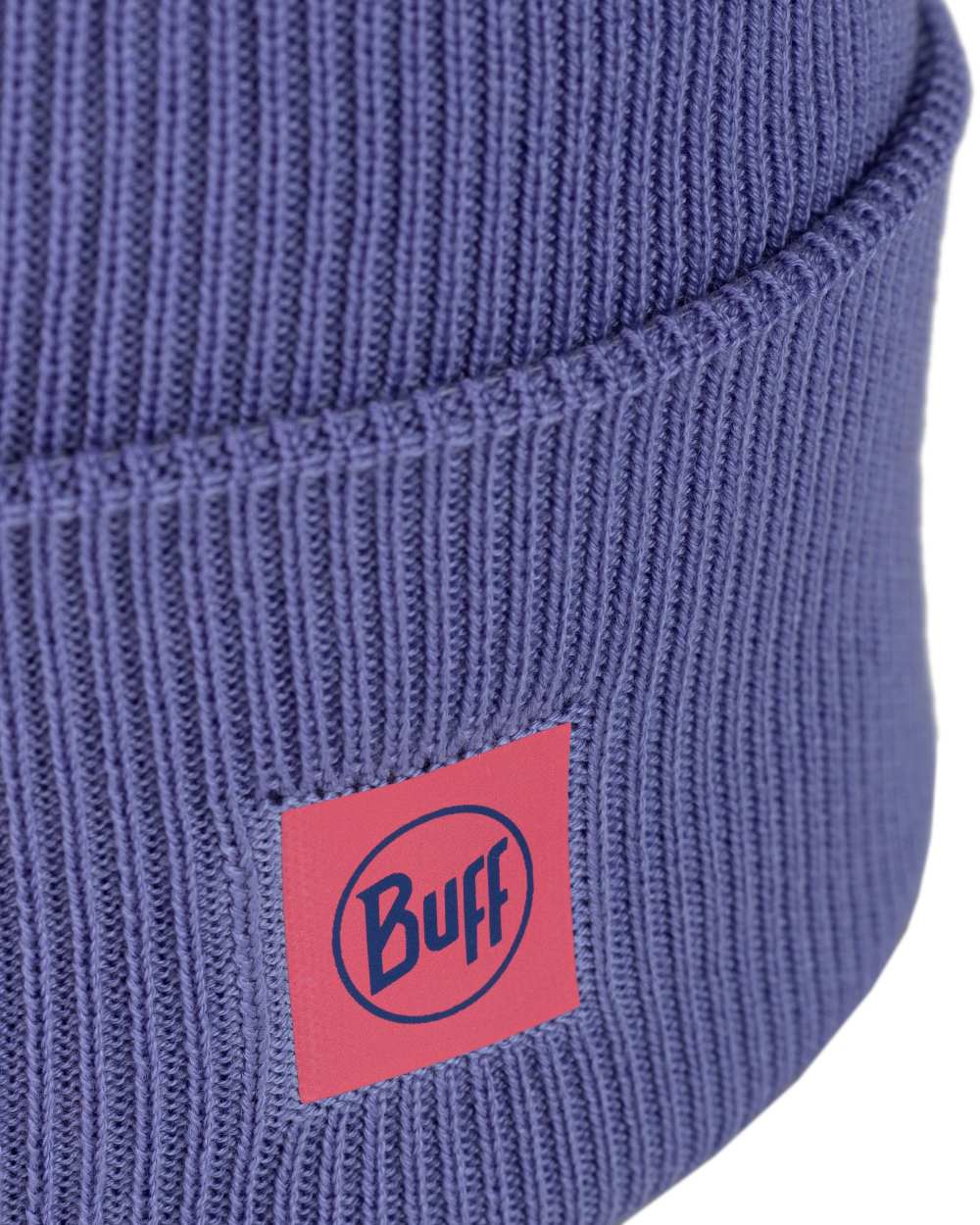 Iris Coloured Buff CrossKnit Beanie on white background