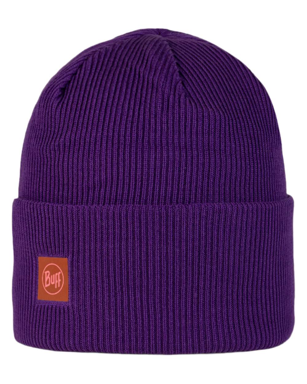 Purple Coloured Buff CrossKnit Beanie on white background