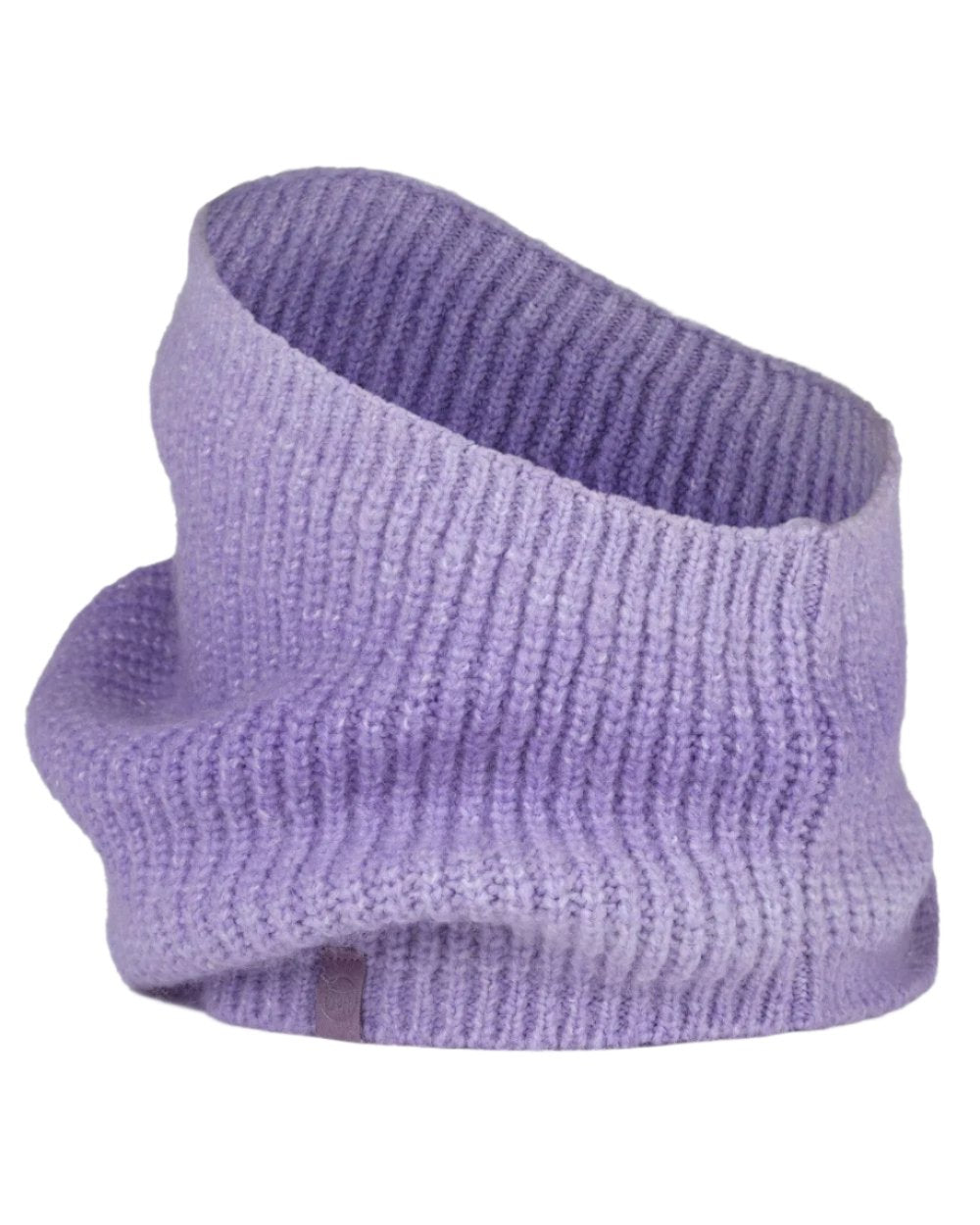Lavender coloured Buff Datma Knitted Neckwarmer on white background