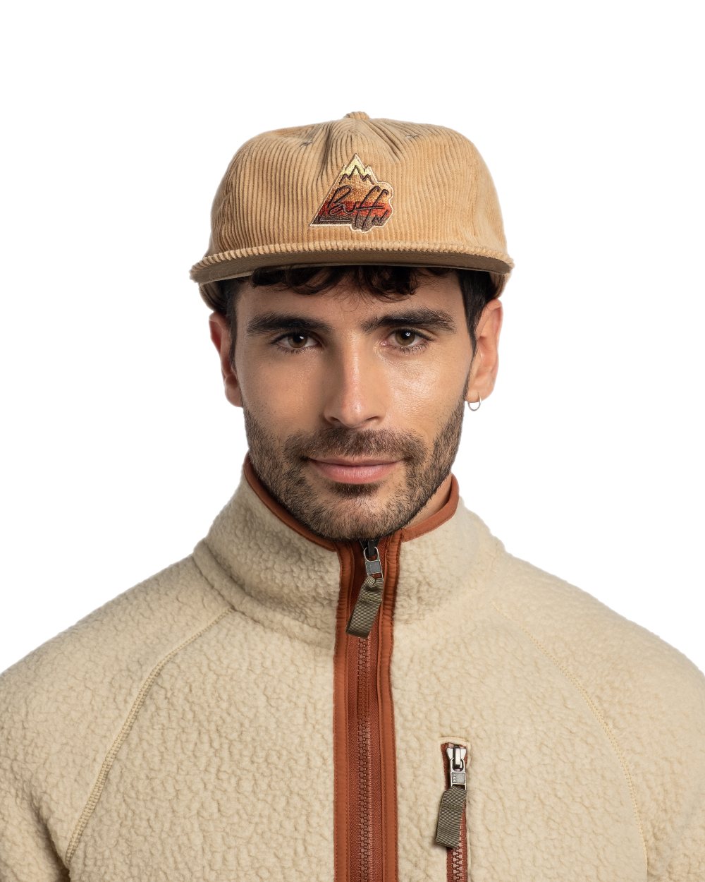 Peanut Coloured Buff Dister Chill Trucker Cap on white background