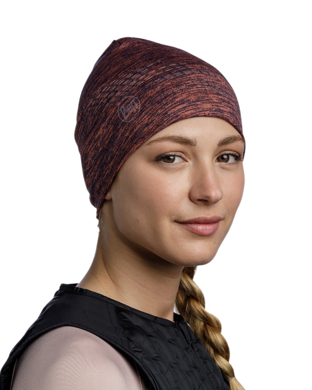 Cinnamon Coloured Buff DryFlx Beanie on white background